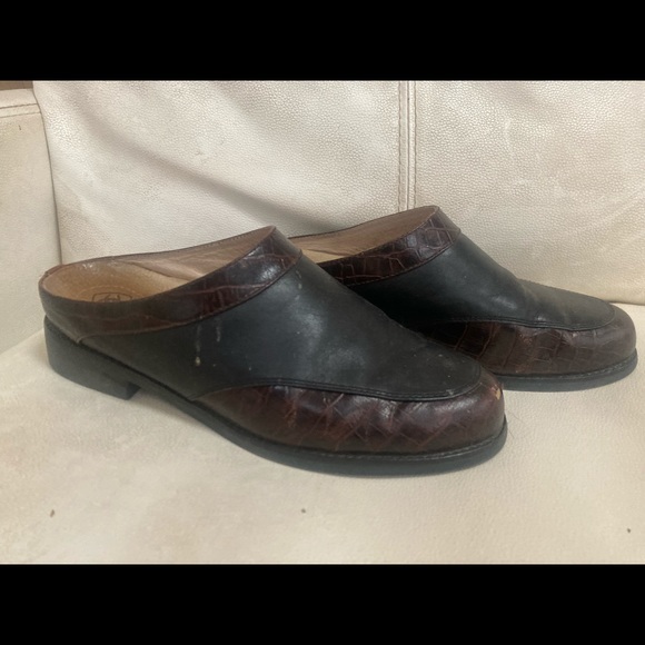 Ariat leather reptile print clog black brown 7.5B - Picture 11 of 11